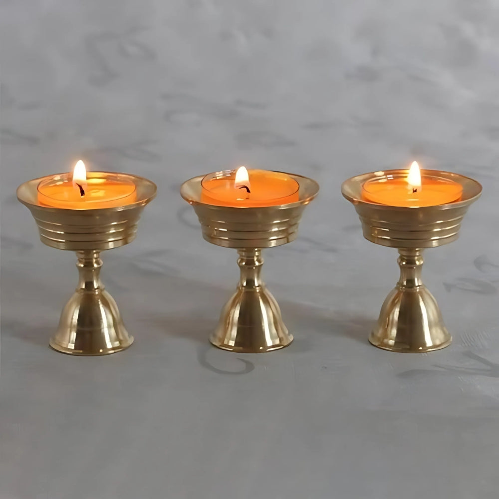Pedestal Copper Cup Candle Holder