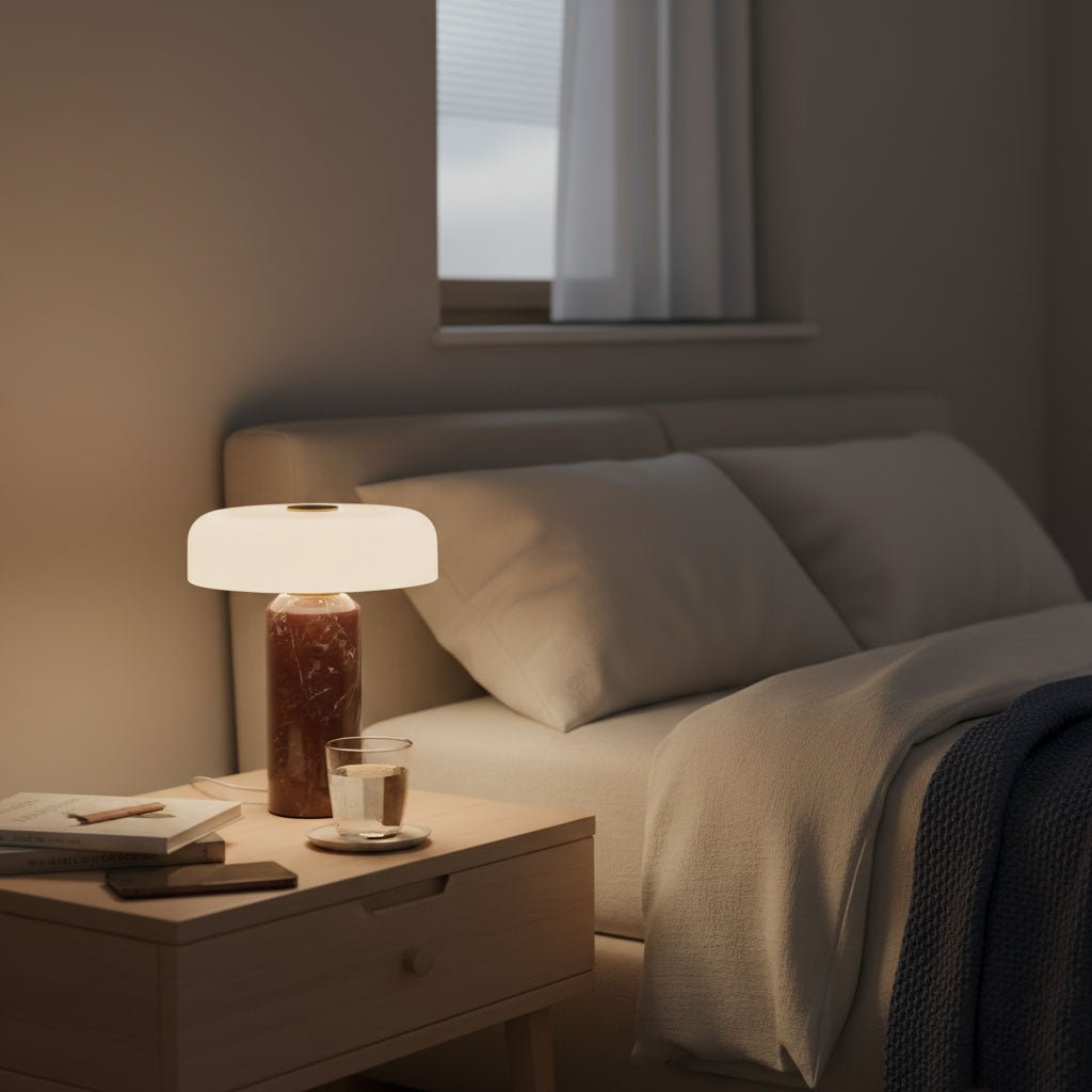 Marble Column Table Lamp