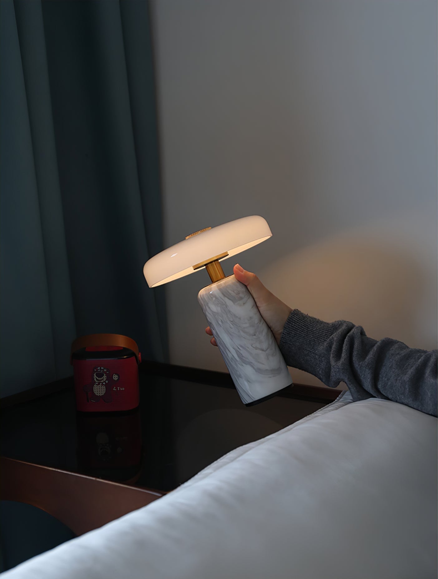 Marble Column Table Lamp
