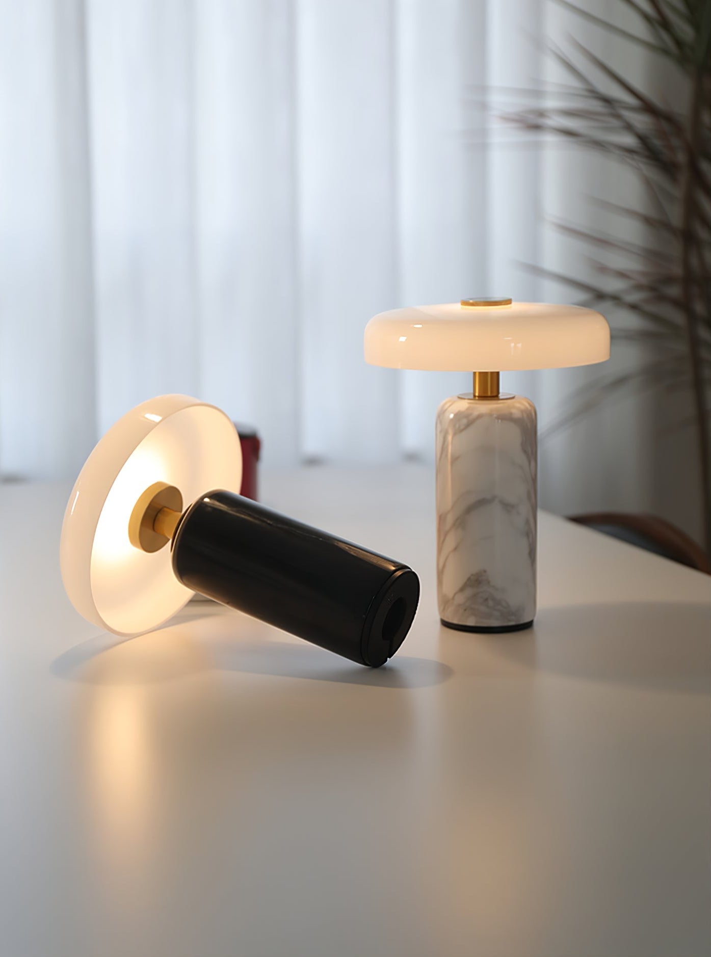 Marble Column Table Lamp
