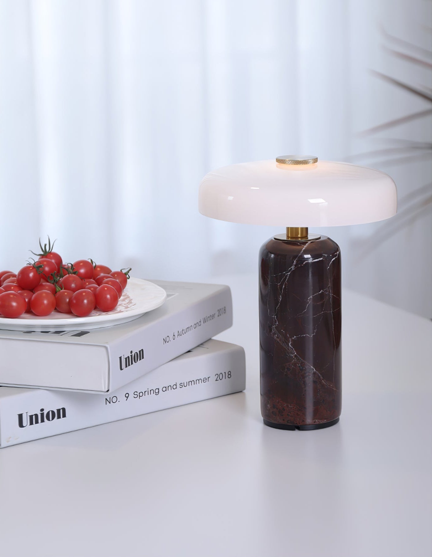Marble Column Table Lamp
