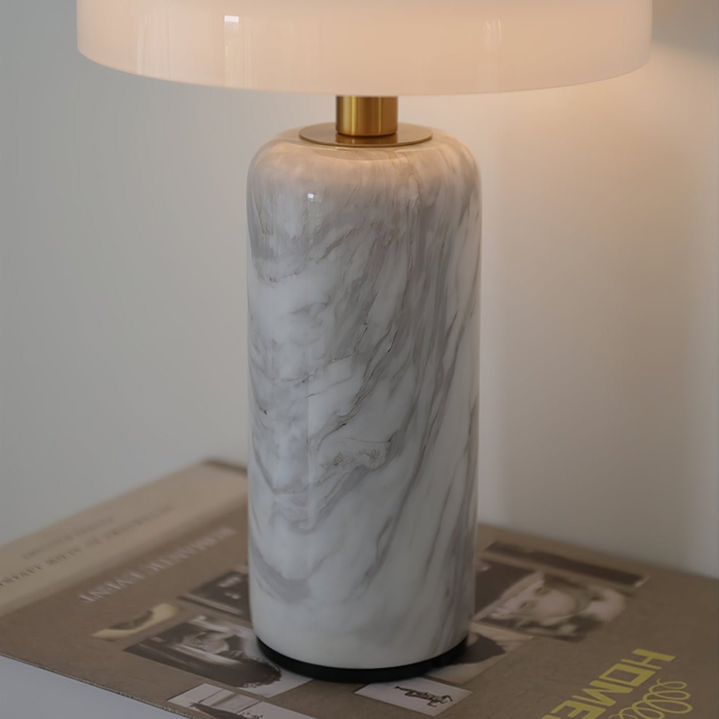 Marble Column Table Lamp