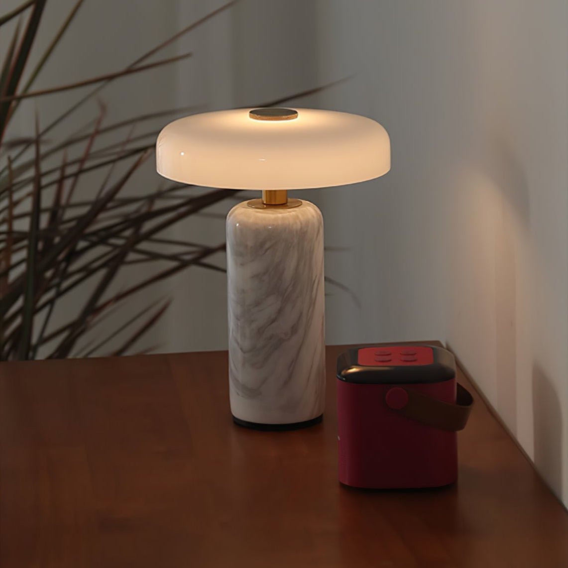Marble Column Table Lamp