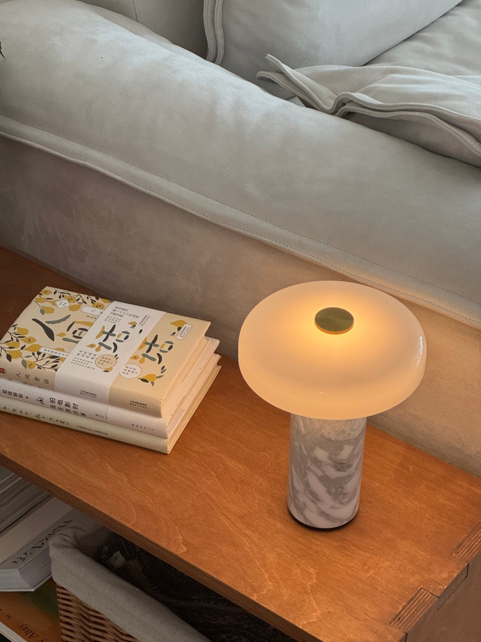Marble Column Table Lamp