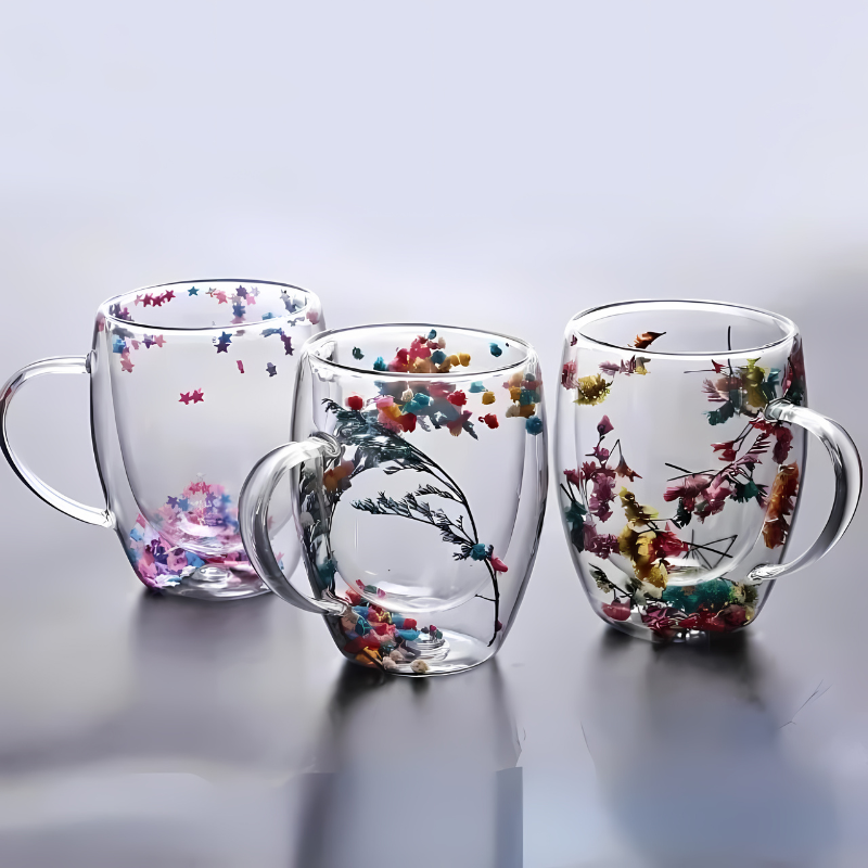 Floral Glass Cup