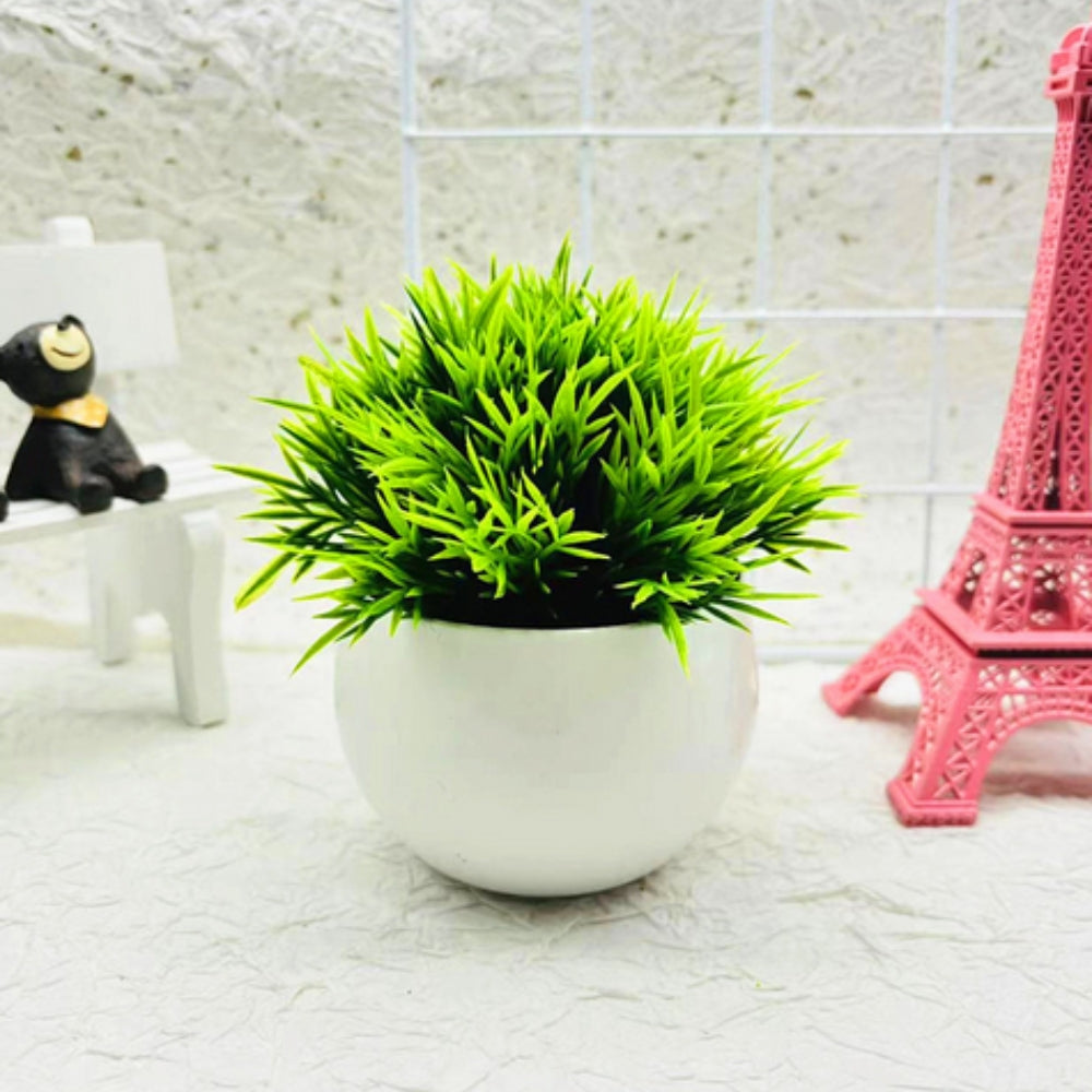 Potted Boxwood Faux Bonsai Decor
