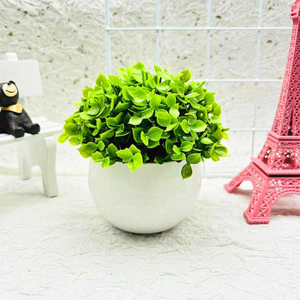 Potted Boxwood Faux Bonsai Decor