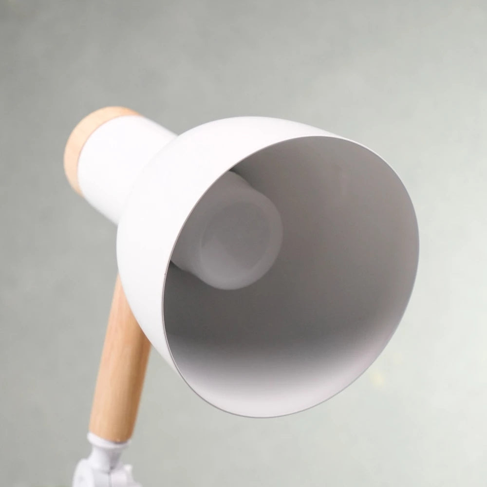 Adjustable Wood & Iron Desk Lamp