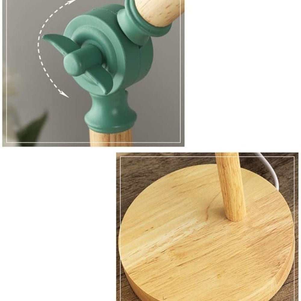 Adjustable Wood & Iron Desk Lamp