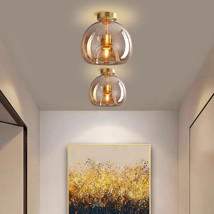 Copper Glass Ceiling Light