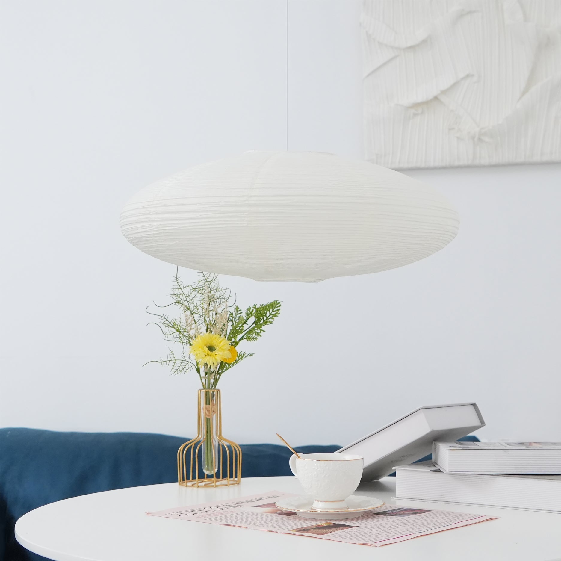Japanese Paper Saucer Ceiling Light
