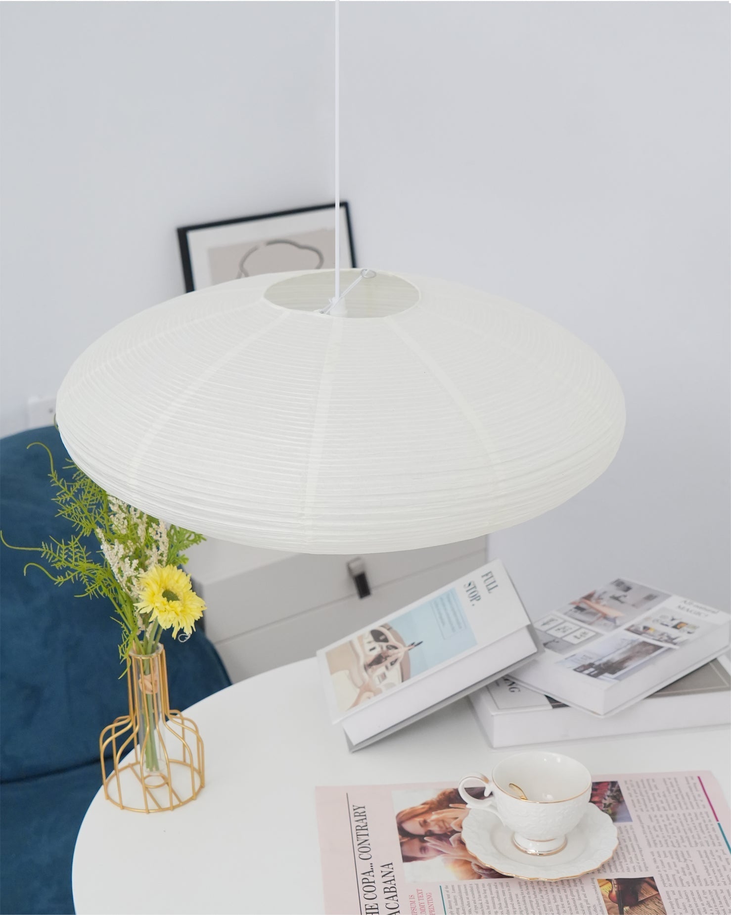 Japanese Paper Saucer Ceiling Light