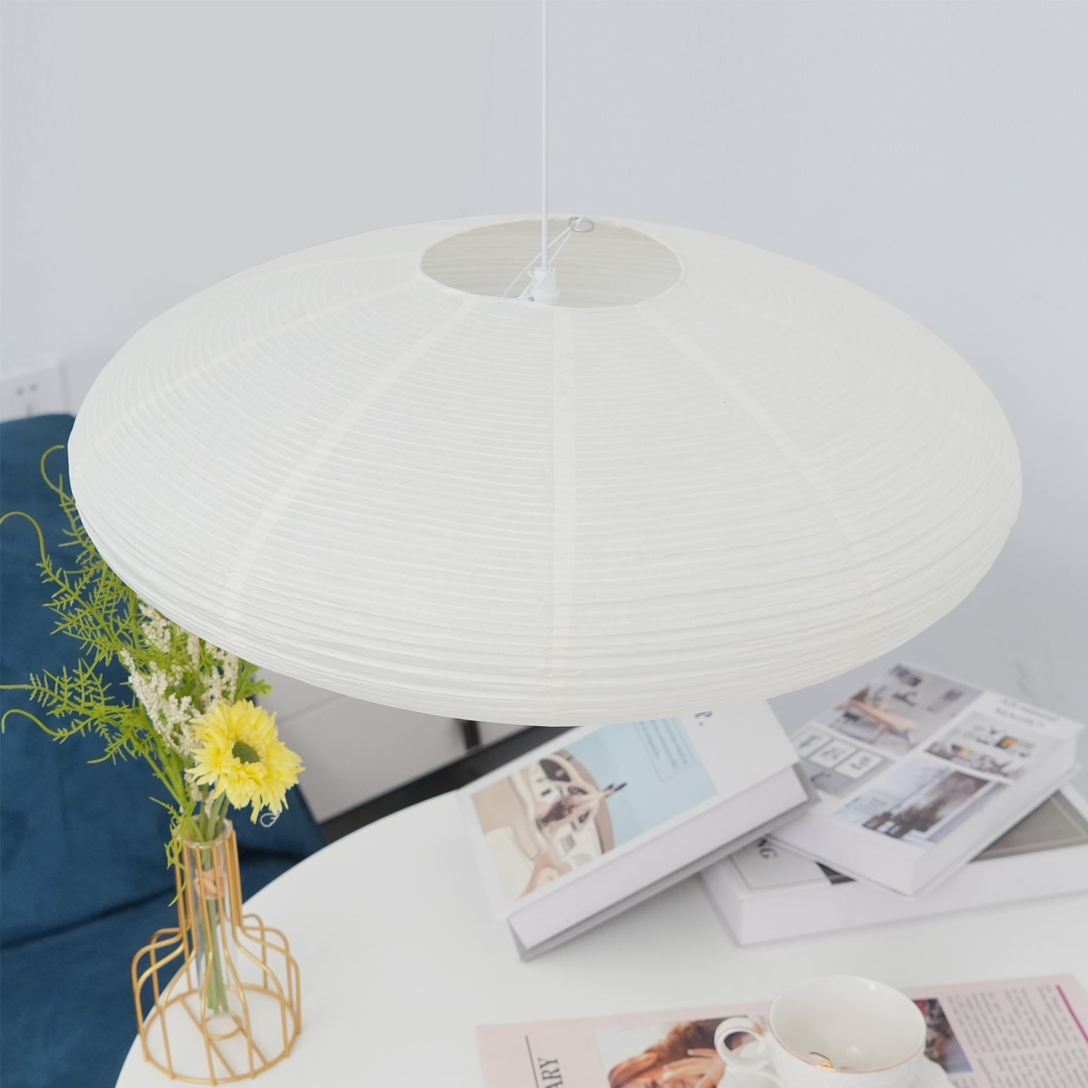 Japanese Paper Saucer Ceiling Light