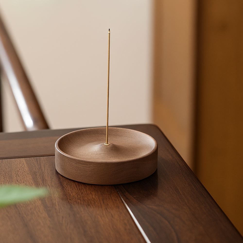 Round Wood Incense Stick Rest