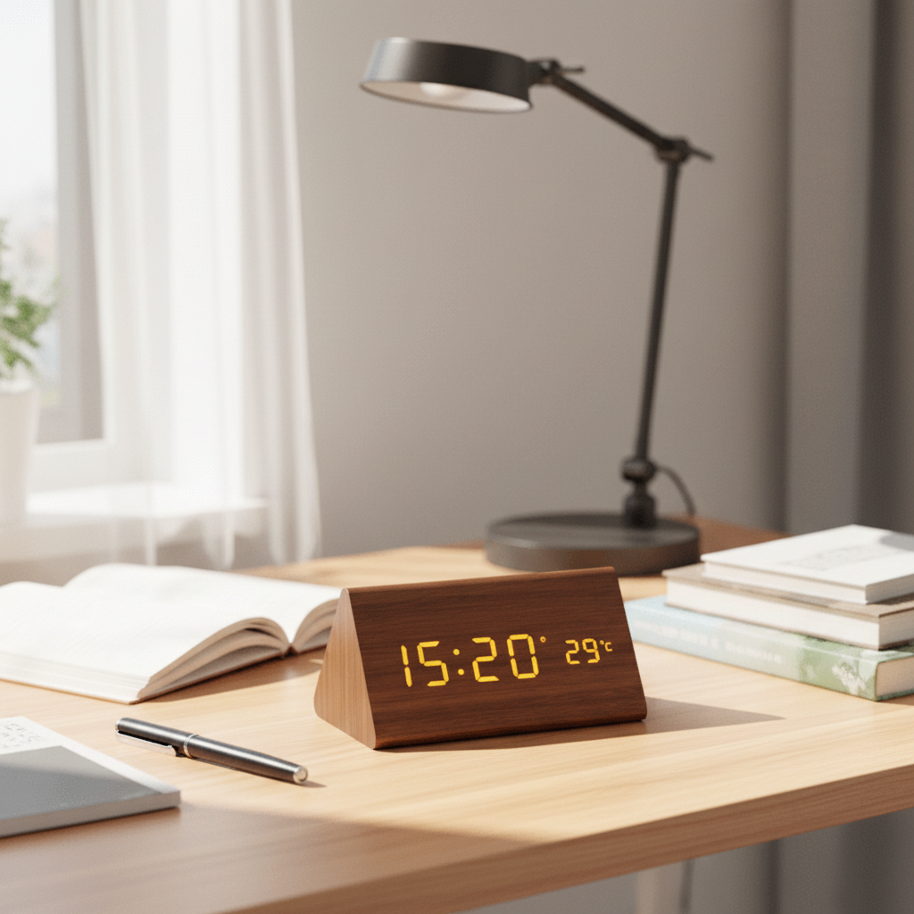 Voice-Activated LED Wood Clock