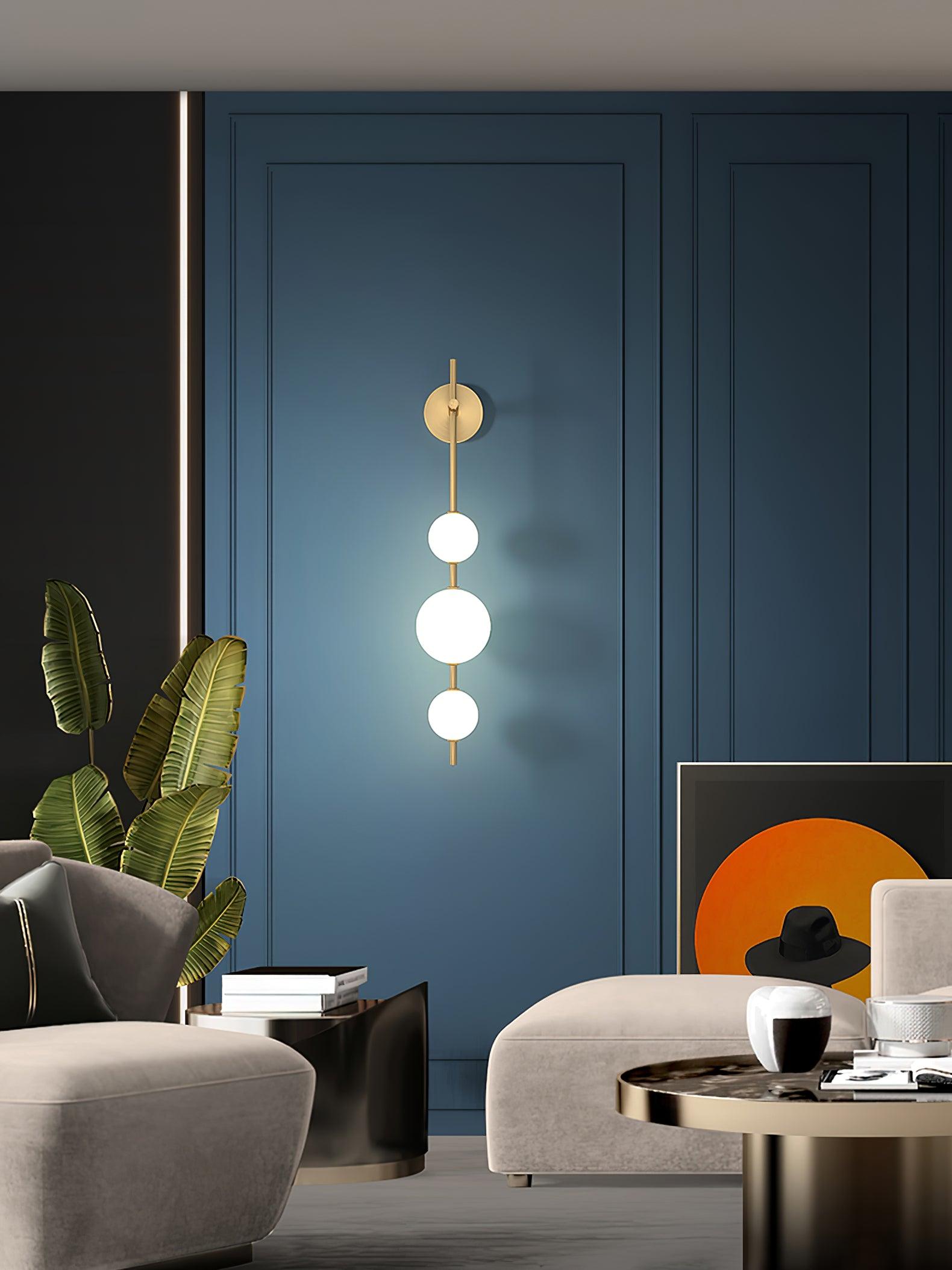 Vertical Globe Wall Light