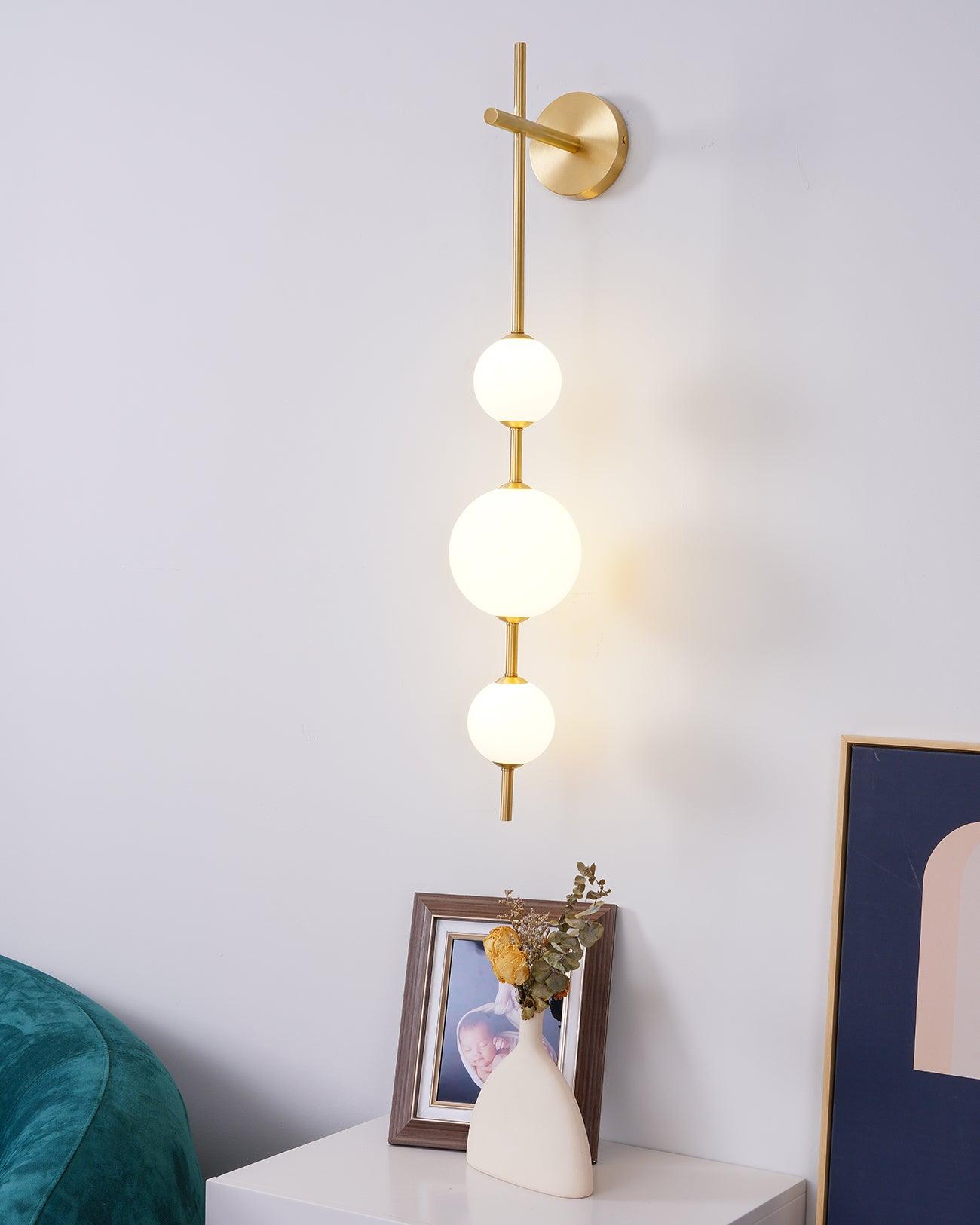 Vertical Globe Wall Light