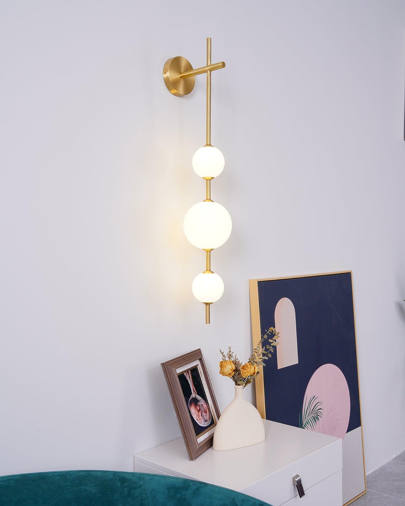 Vertical Globe Wall Light