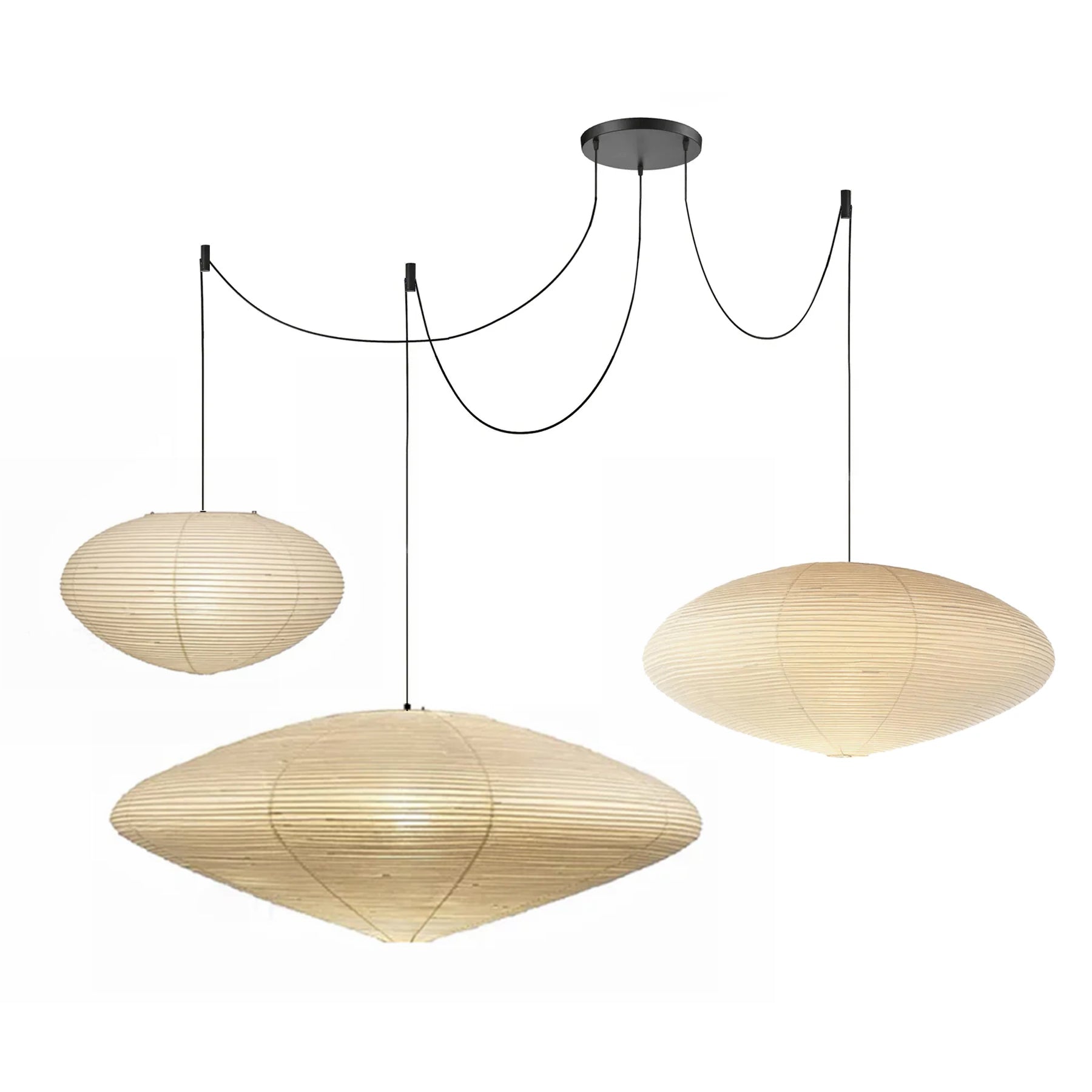 Japanese Paper Saucer Ceiling Light