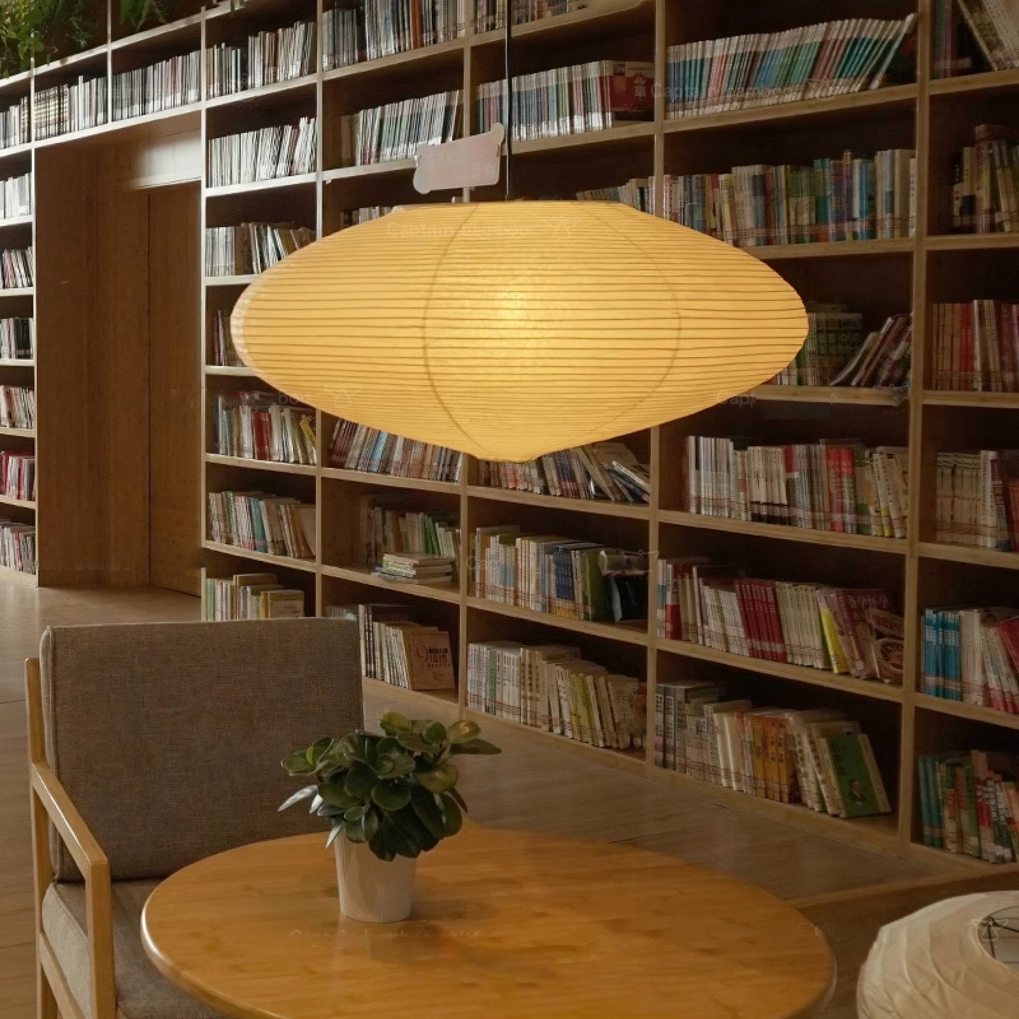 Japanese Paper Saucer Ceiling Light