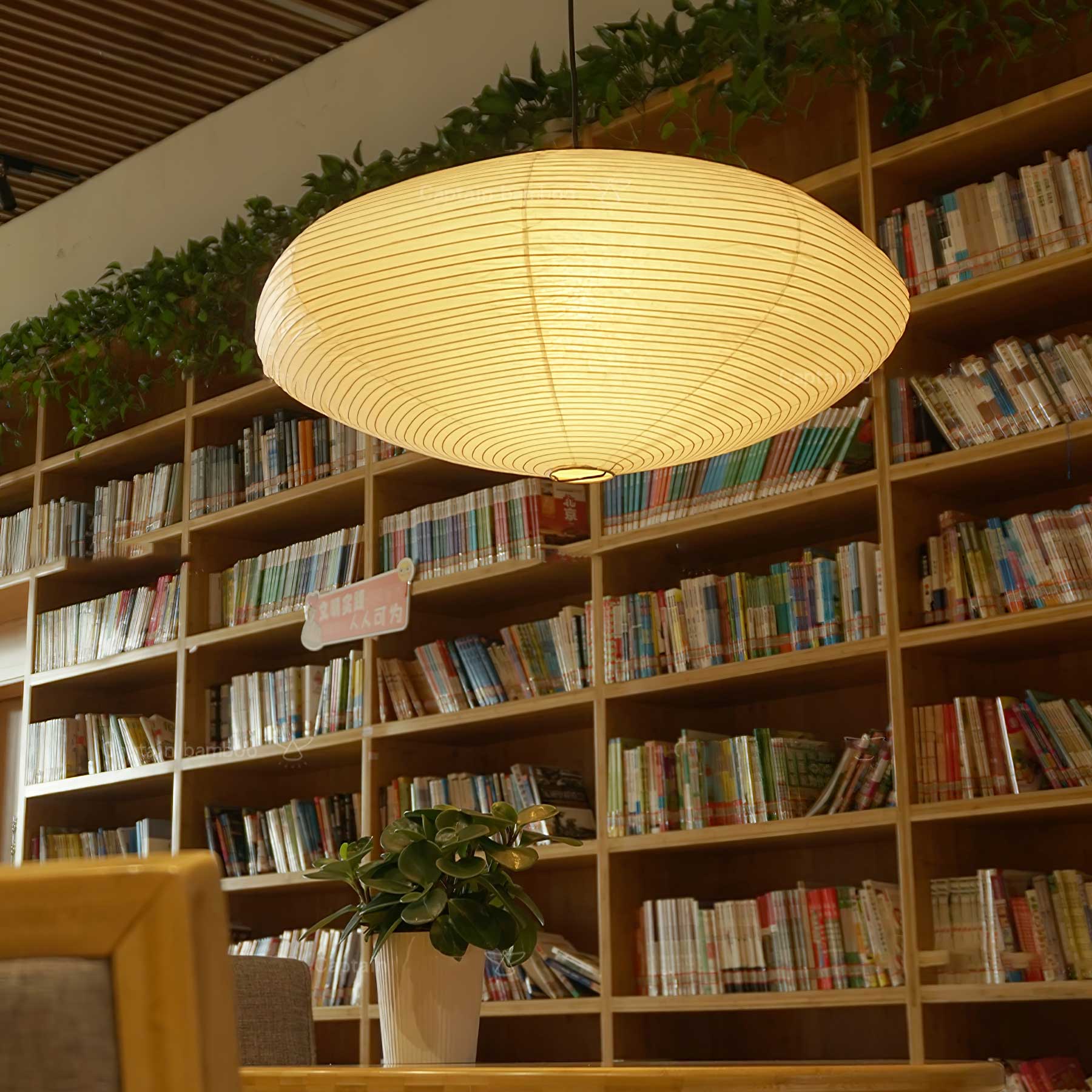 Japanese Paper Saucer Ceiling Light