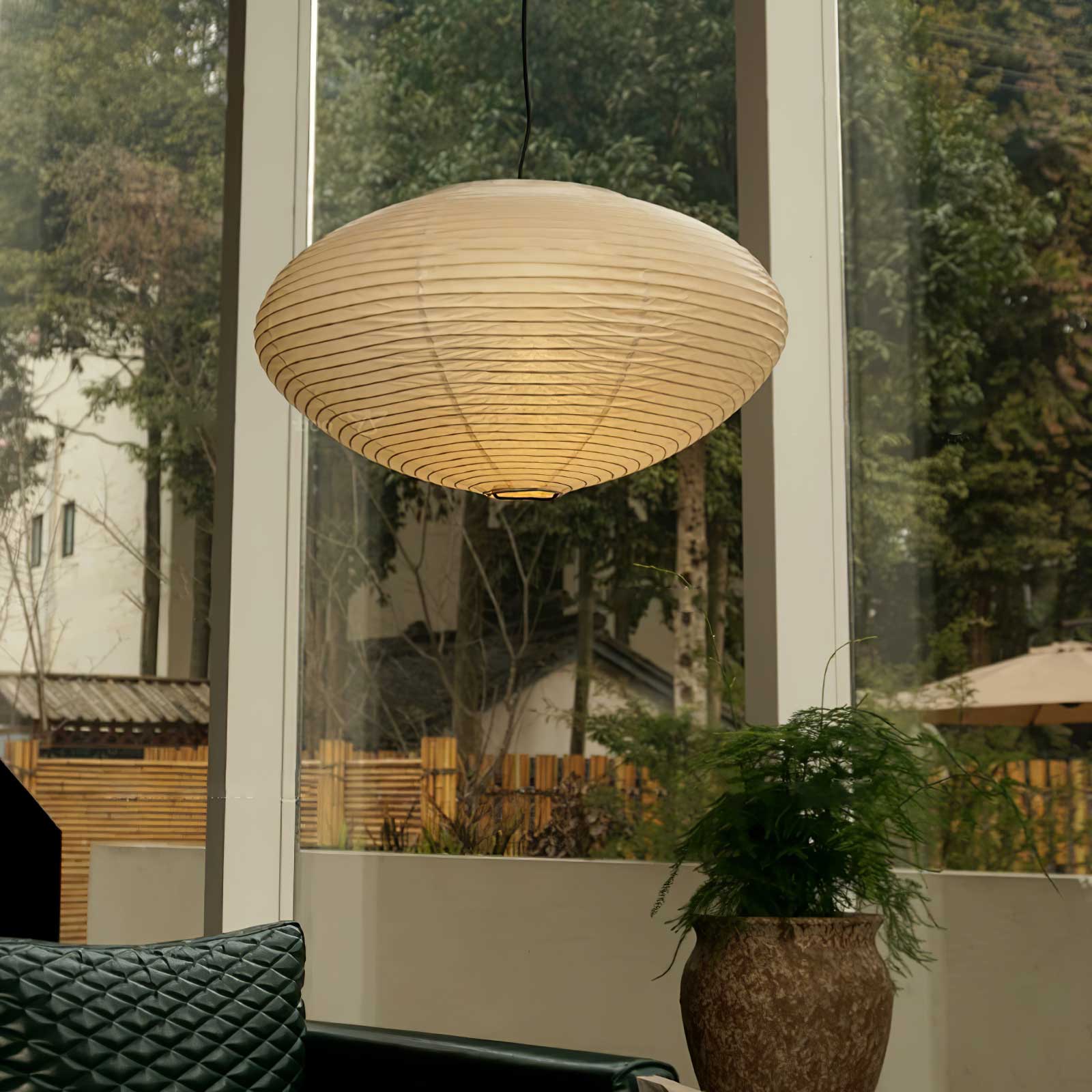 Japanese Paper Saucer Ceiling Light