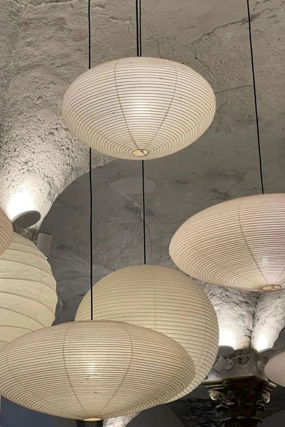 Japanese Paper Saucer Ceiling Light
