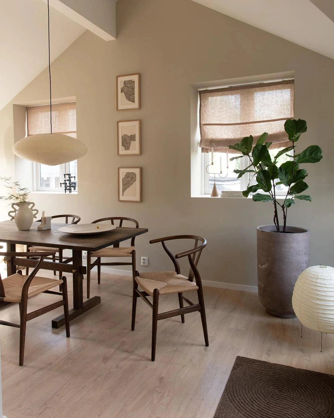 Japanese Paper Saucer Ceiling Light