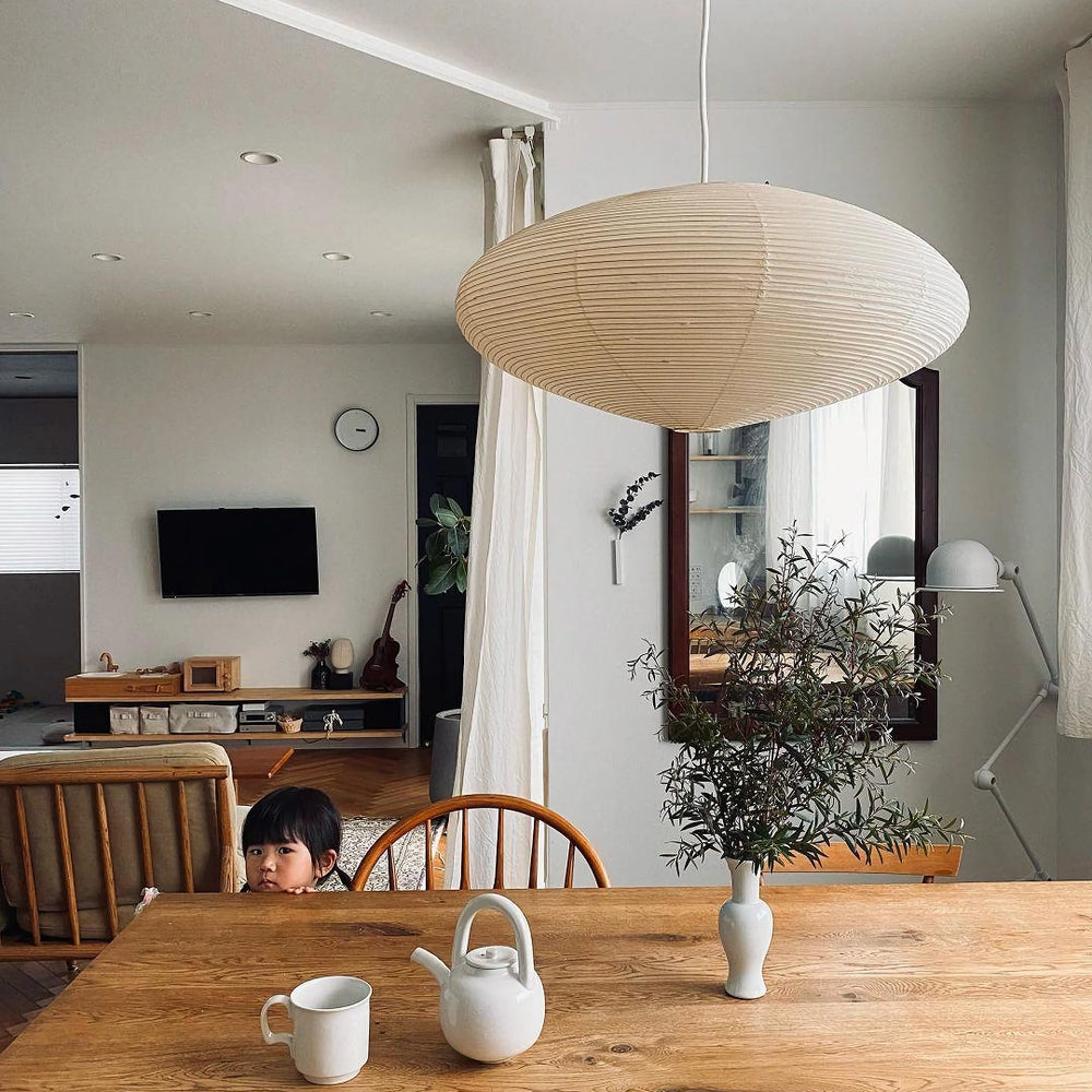 Japanese Paper Saucer Ceiling Light