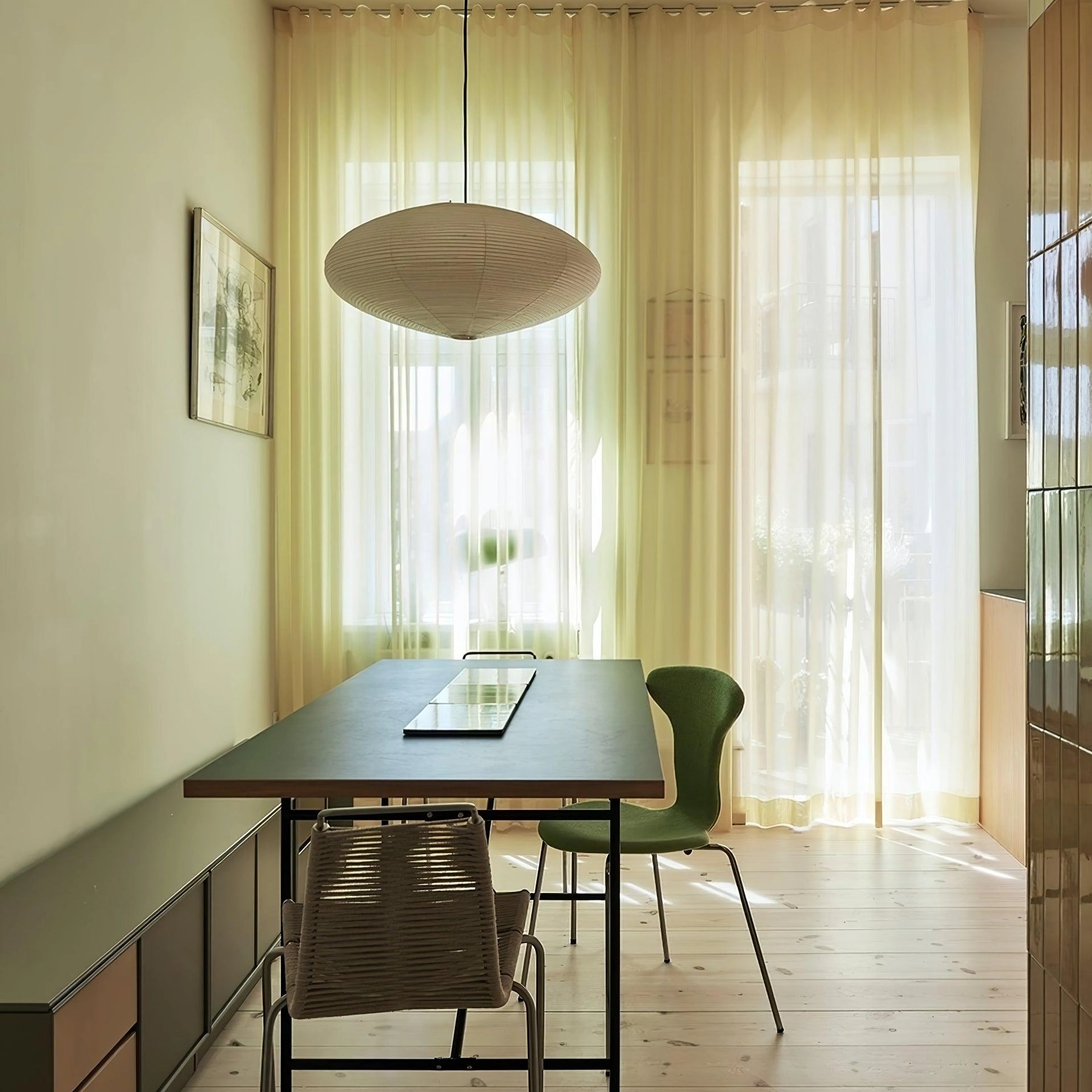 Japanese Paper Saucer Ceiling Light