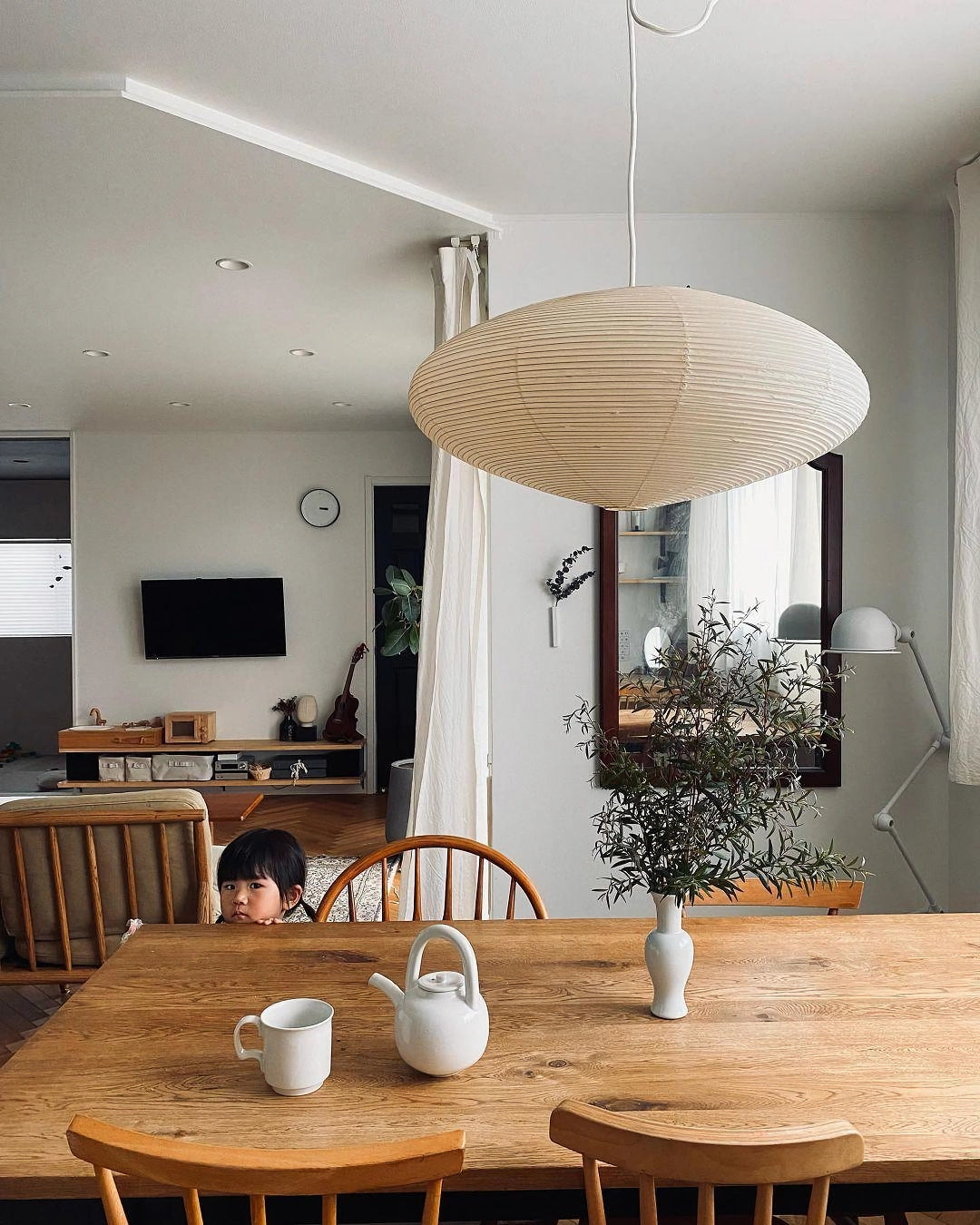 Japanese Paper Saucer Ceiling Light