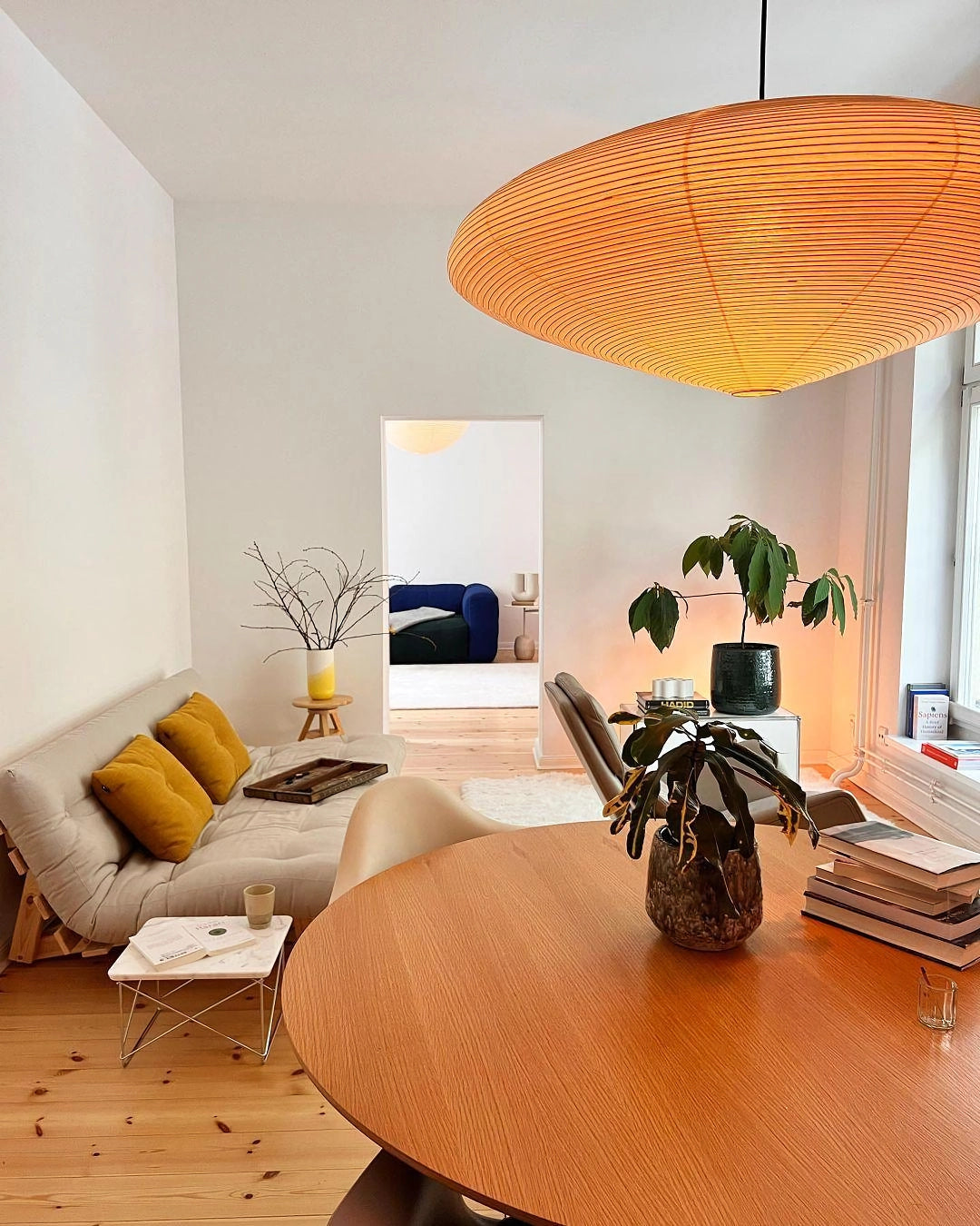 Japanese Paper Saucer Ceiling Light