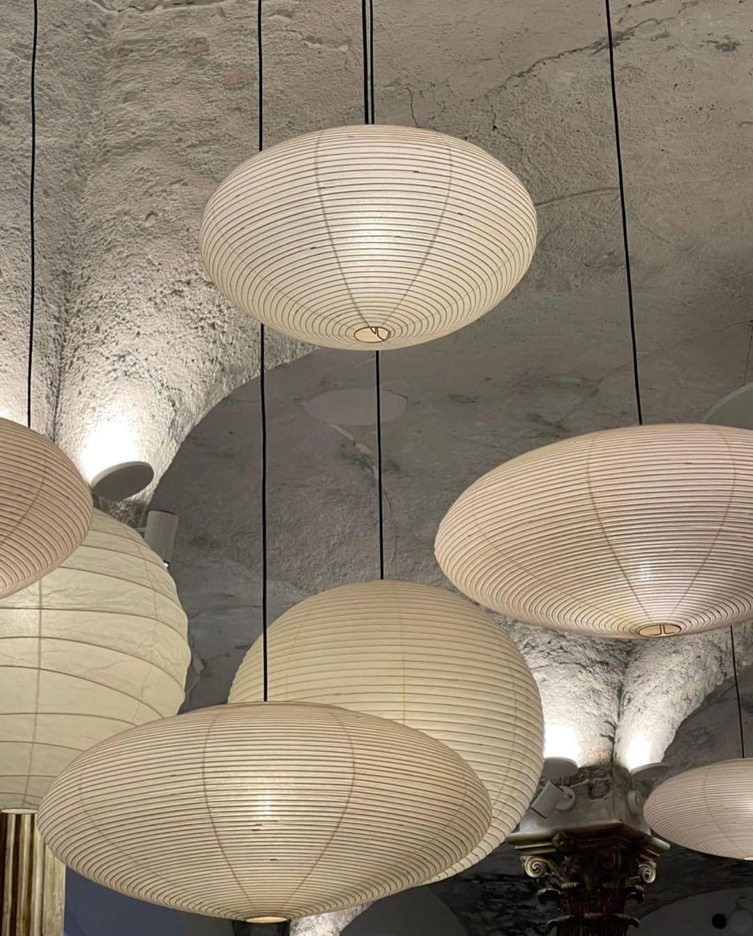 Japanese Paper Saucer Ceiling Light
