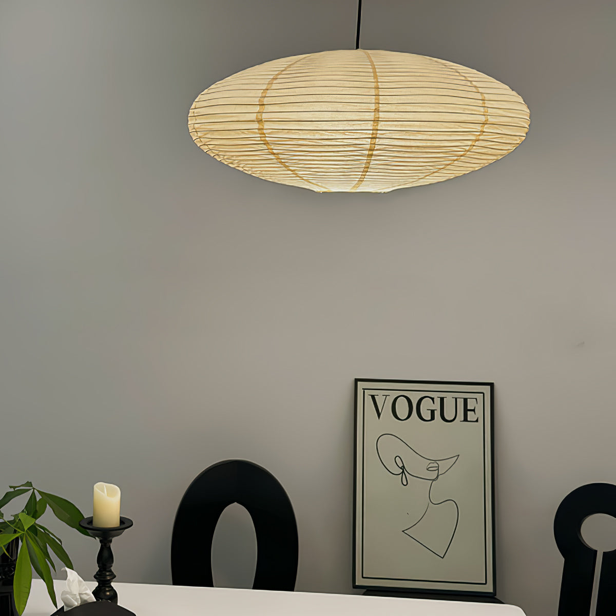 Japanese Paper Saucer Ceiling Light