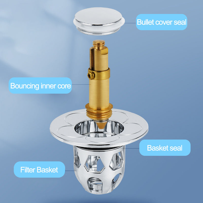 Press-Pop Sink Drain Stopper