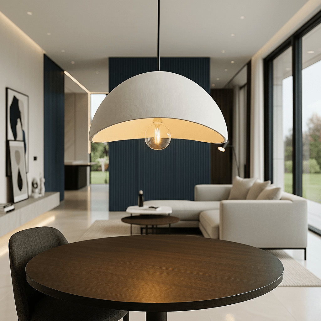 Dimmable Glass & Metal Pendant Light