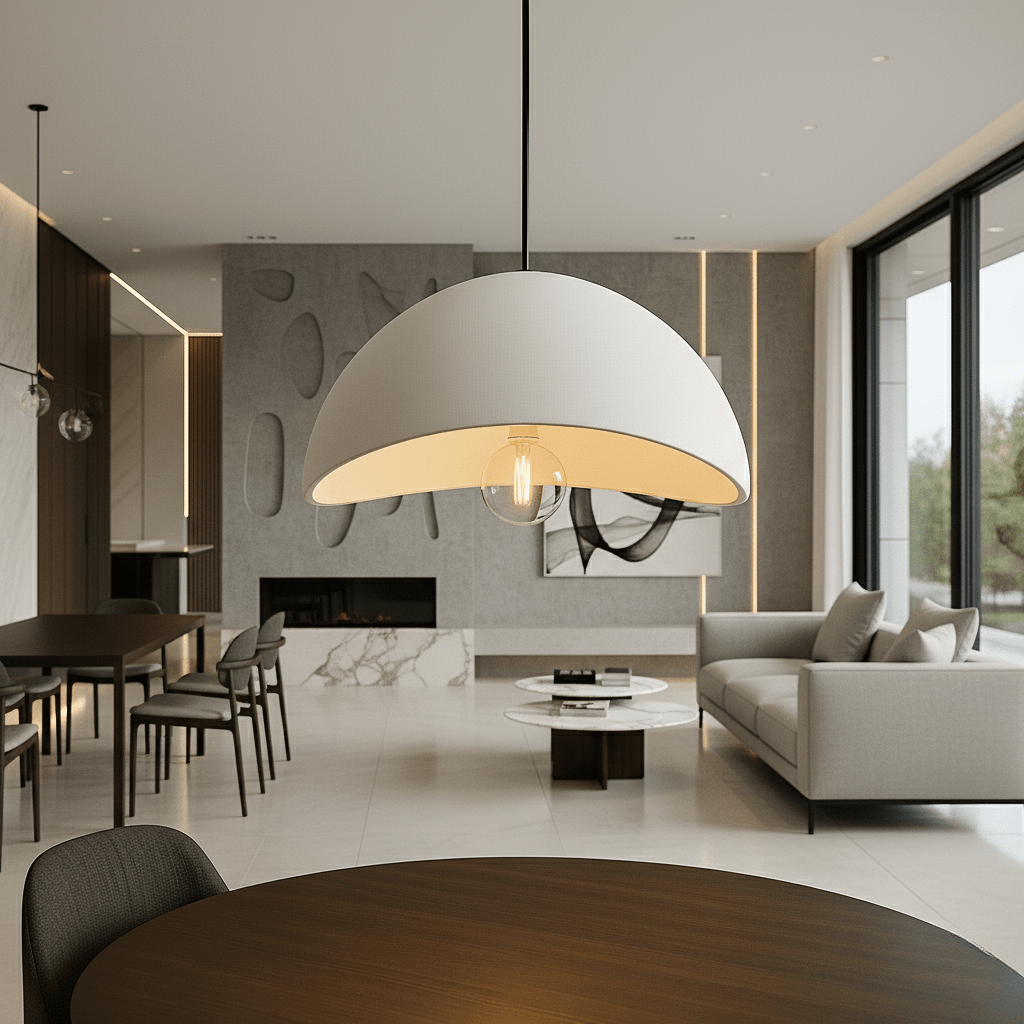 Dimmable Glass & Metal Pendant Light