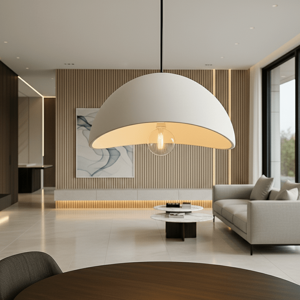 Dimmable Glass & Metal Pendant Light