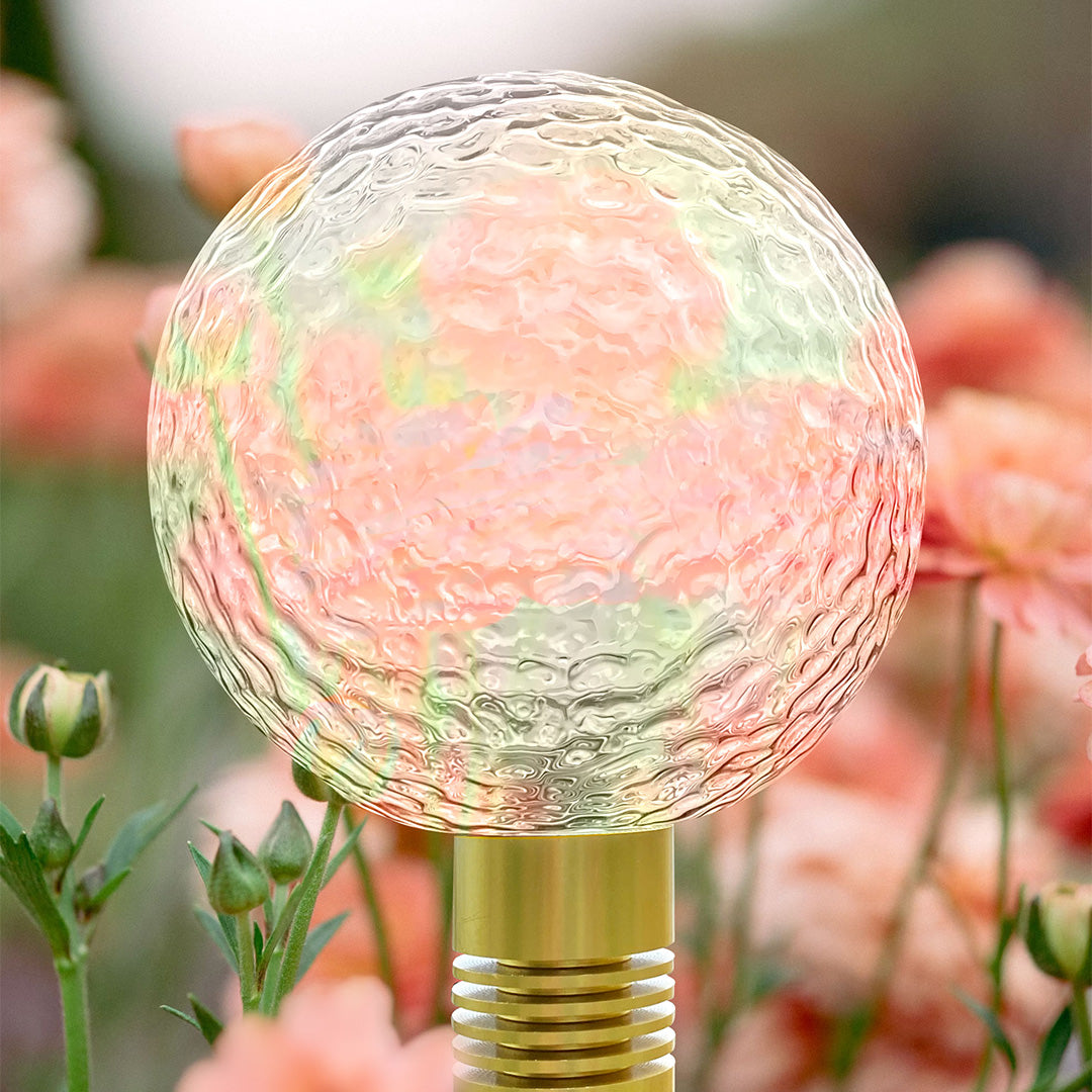 Tinted Glass Sphere Garden Path Light