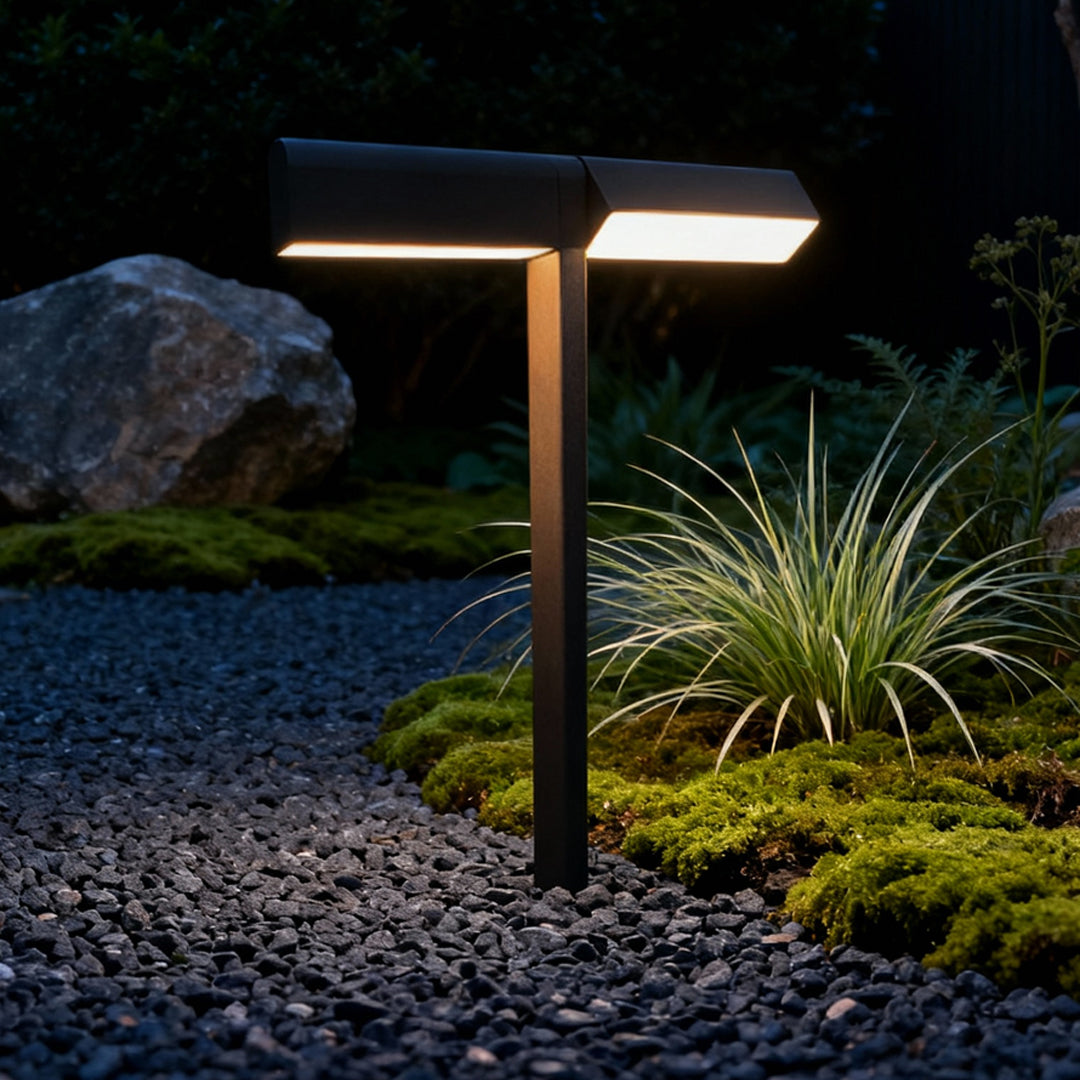 Dual-Arm Outdoor Lawn Path Post Light