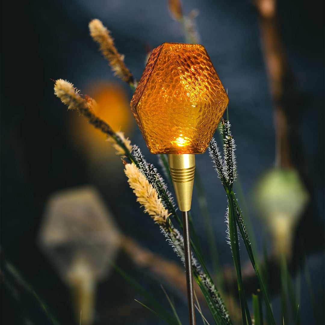 Diamond Facet Glass Garden Path Light