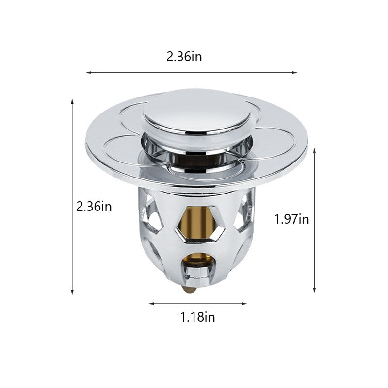 Press-Pop Sink Drain Stopper