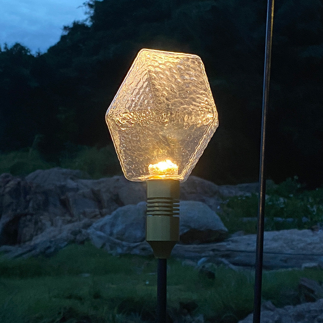 Diamond Facet Glass Garden Path Light