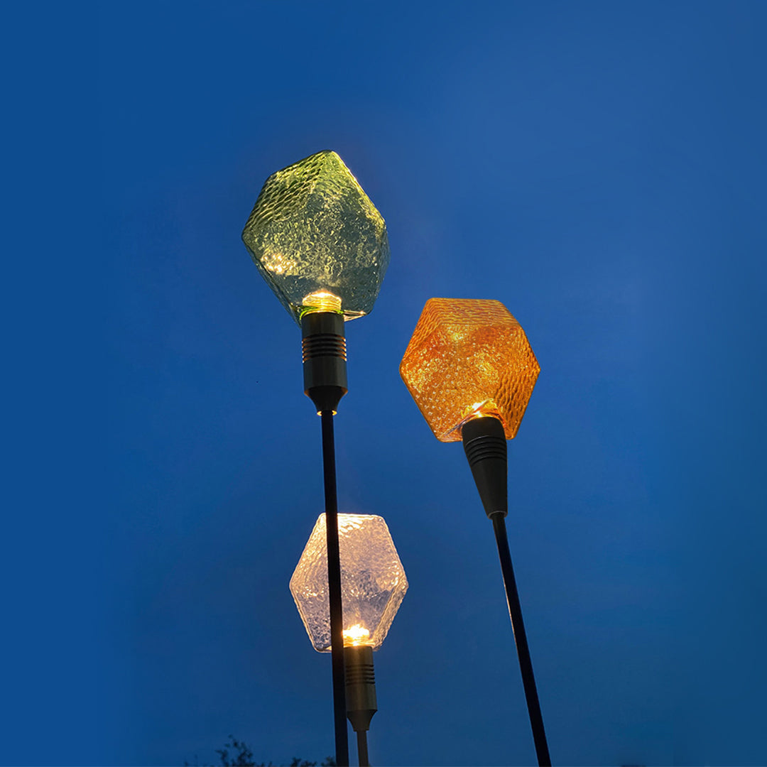 Diamond Facet Glass Garden Path Light