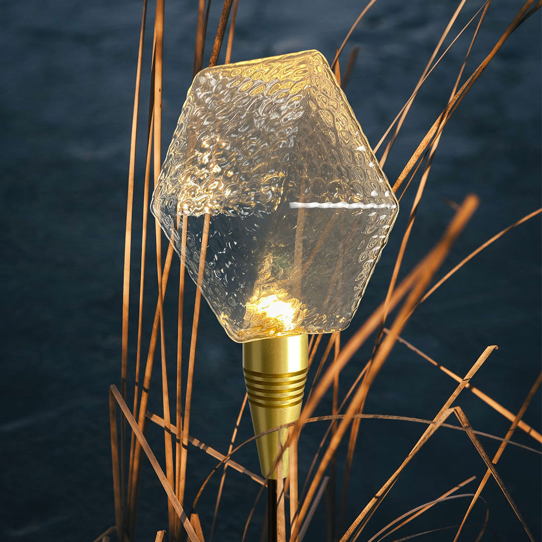 Diamond Facet Glass Garden Path Light