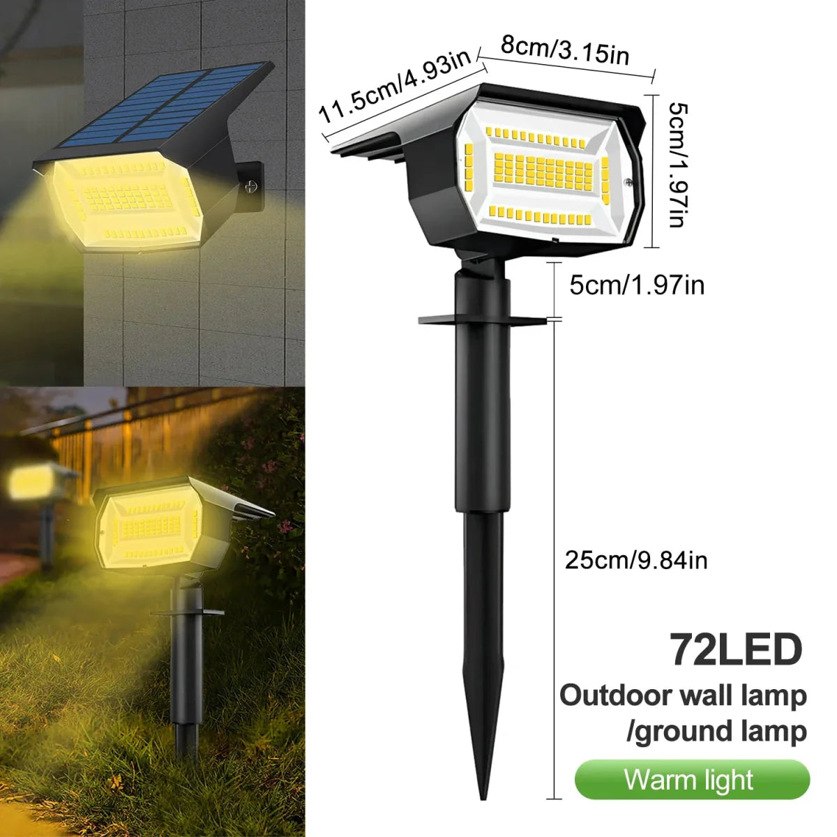 Adjustable Solar Landscape Spotlight