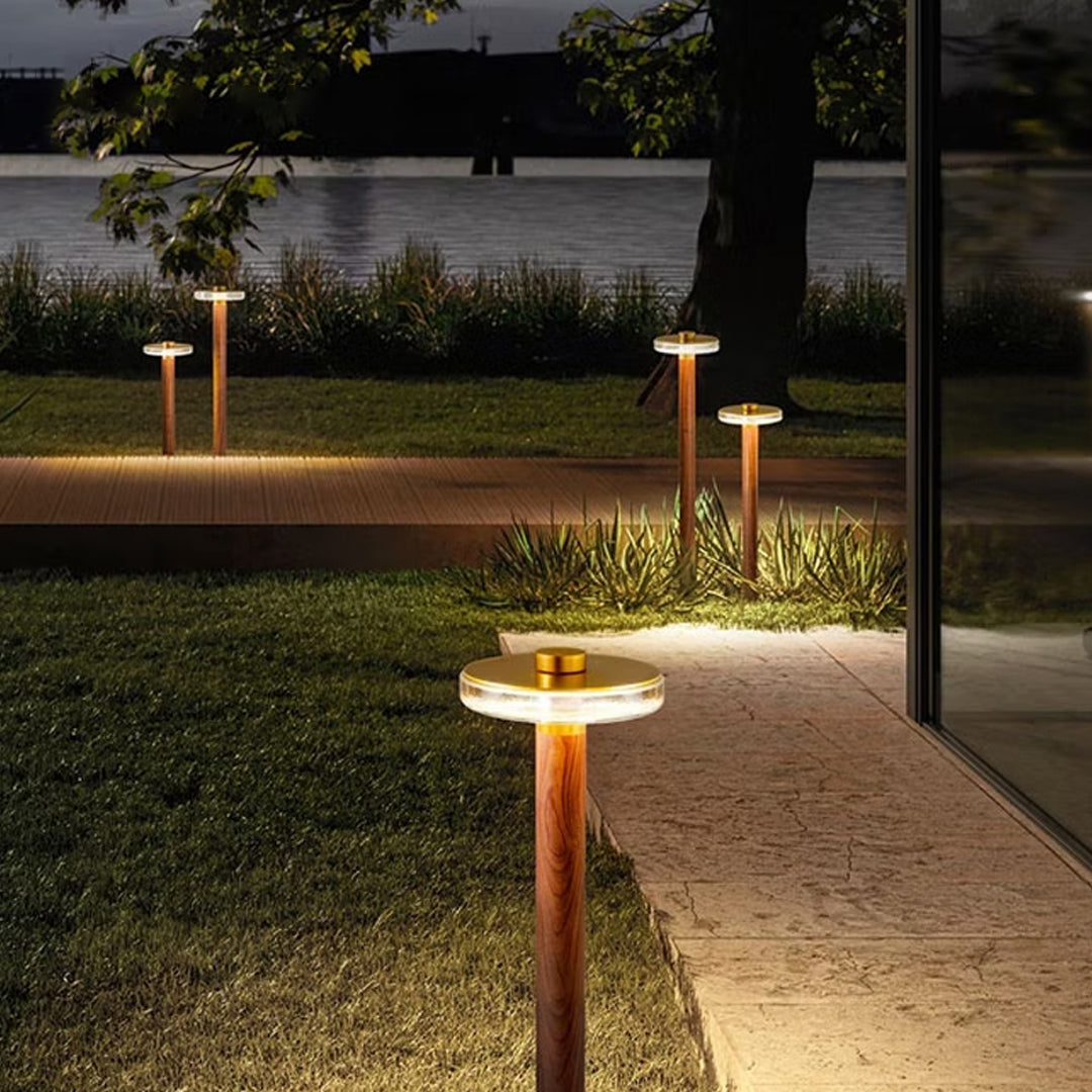 Gold Finish Luxury Outdoor Path Post Light