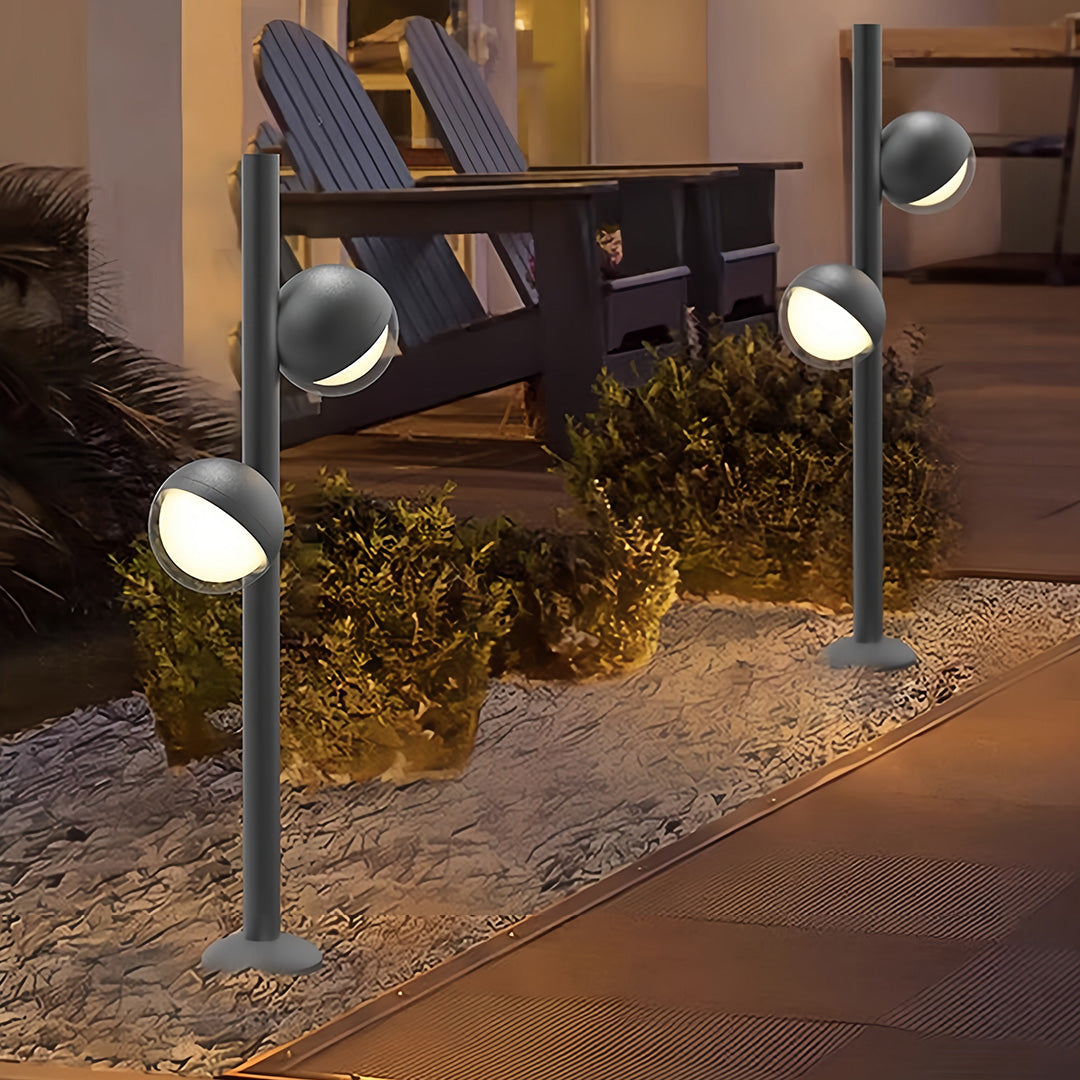 Dual-Head Outdoor Path Post Light IP65 LED Garden Landscape Mount