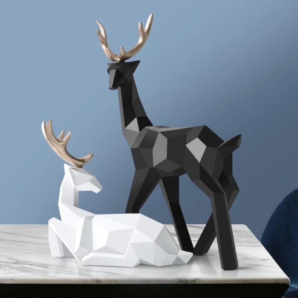 Geometric Deer Display Figurine