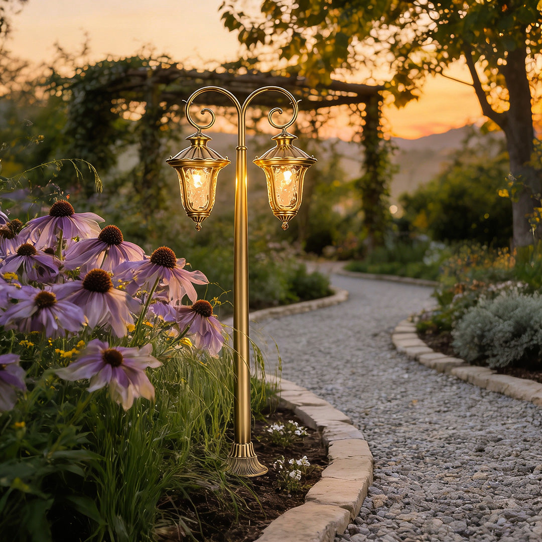 Vintage Copper Garden Path Light E27 European Single Double Head IP55 Lamp